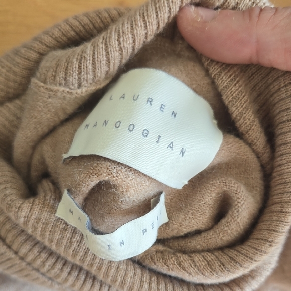 Lauren Manoogian Brown Cowl Neck A-Line Sweater Dress, Hygee, Scandi Style, EUC - Picture 4 of 9